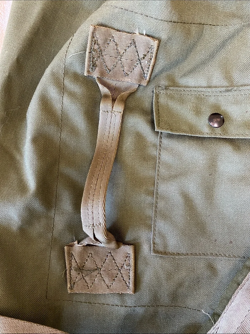 Vintage Military Top Load Duffle Bag Rut Sack Heavy Duty Nylon Canvas Green LG